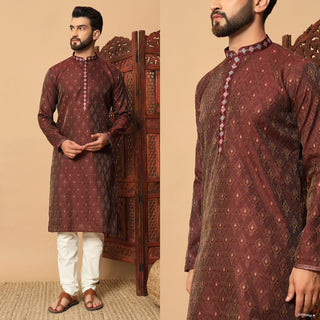 Wedding wear maroon color kurta pajama