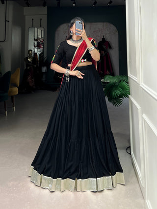 Black navratri lehenga choli with dupatta
