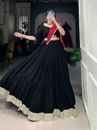 Black navratri lehenga choli for women
