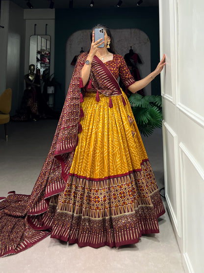 Mustard simple chaniya choli