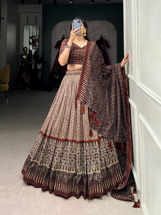 Simple brown lehenga choli
