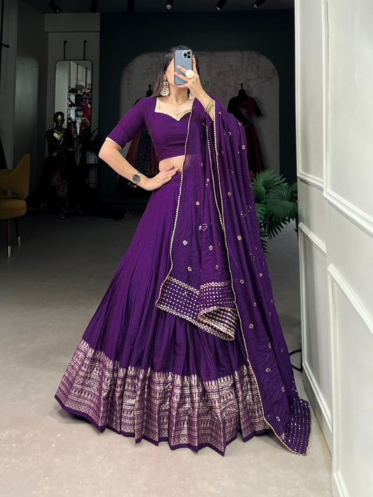 Purple Color bridal guest chaniya choli
