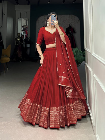Red looking beautiful chaniya choli for women