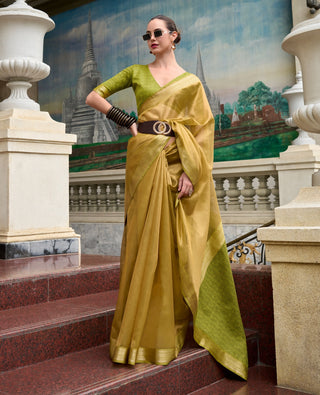 Green tissue weaving sarees online shopping
