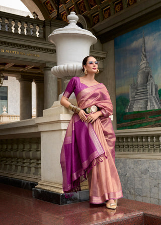 Wine colour Saree for farewell
