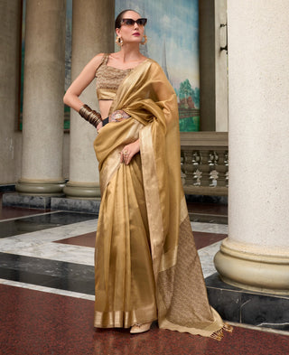 Gold Tissue Saree for Wedding
