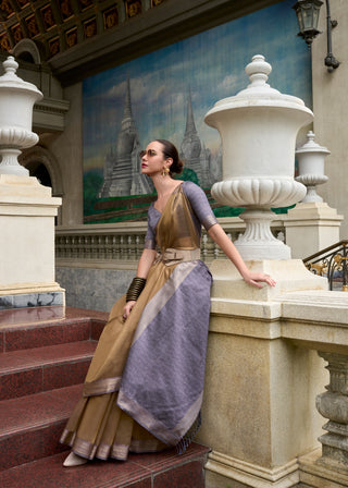 Purple Tissue saree with blouse
