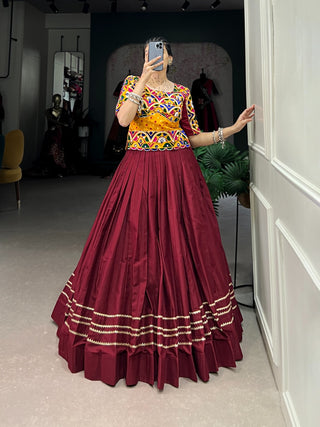 Maroon Lehenga with blouse for online