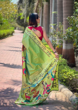 beautiful parrot green silk saree australia canada