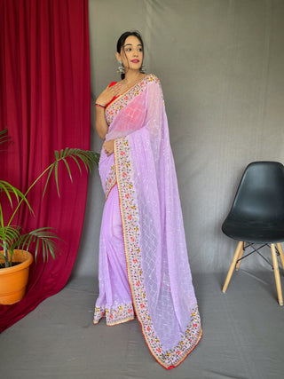 Purple colour Saree for wedding
