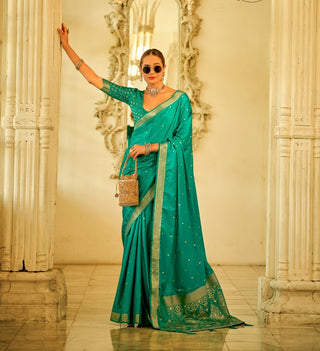 designer rama silk sarees with blouse