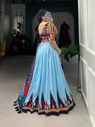 Blue Chaniya Choli for wedding party