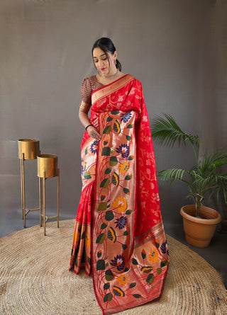 Red Paithani Saree for Wedding
