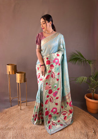 Sky paithani silk saree for women with price
