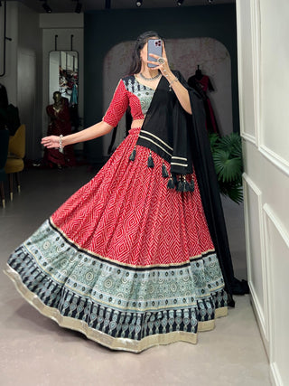 Red rayon lehenga choli