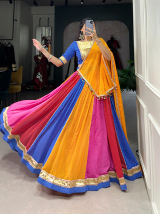 Multi color chaniya choli for navratri with dupatta
