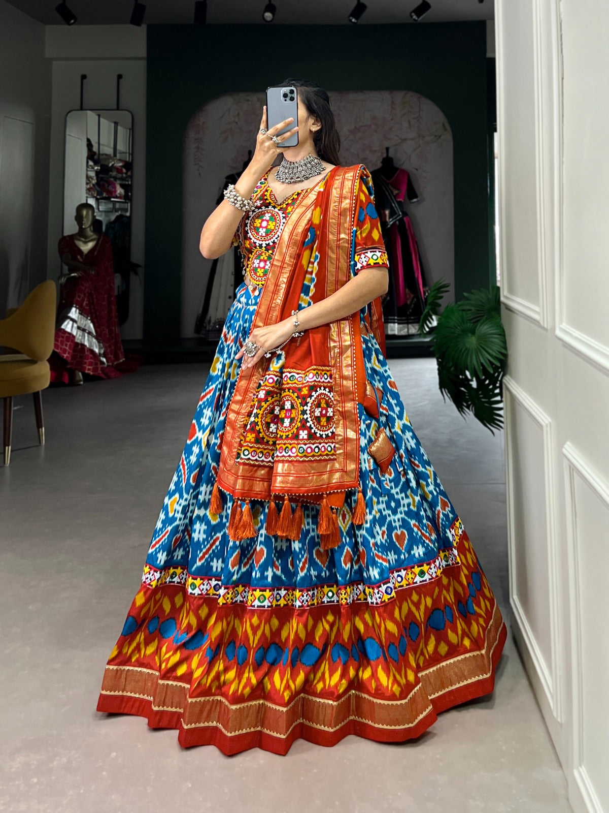 Navratri patola print lehenga choli for women with price
