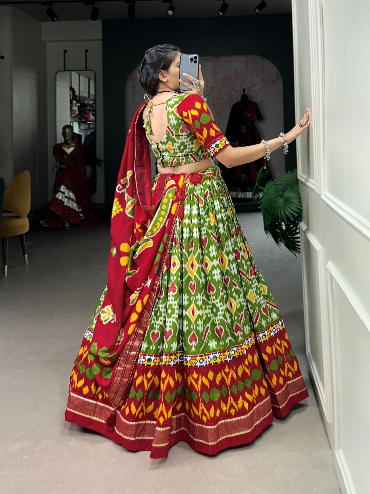 Navratri patola print lehenga choli for women with dupatta
