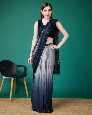 trendy readymade saree with blouse