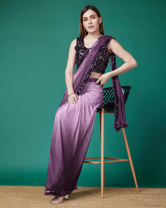 wine ready to wear sarees for party
