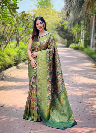 Green kanchipuram silk sarees with price
