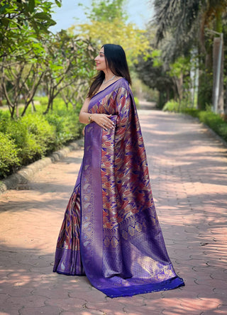 Purple kanchipuram silk sarees online
