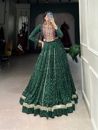 Dark green navratri chaniya choli for women
