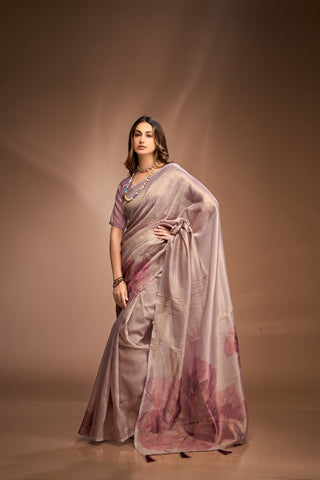 Onion colour Saree Party Wear
