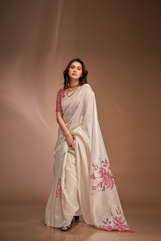 White color tissue saree for women with price
