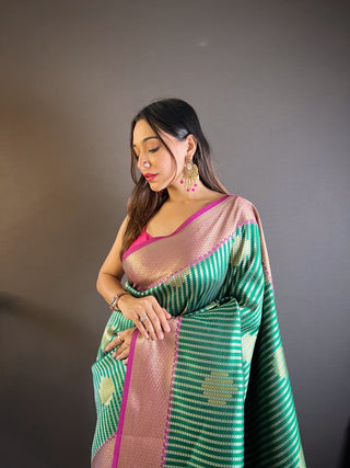 Green color saree for women online shopping