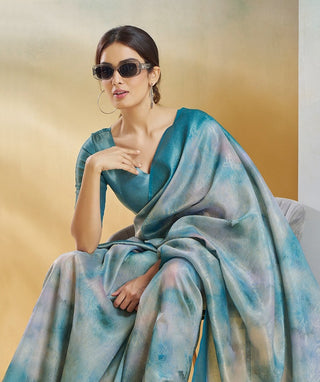 Teal green color weaving handloom silk saree for women price