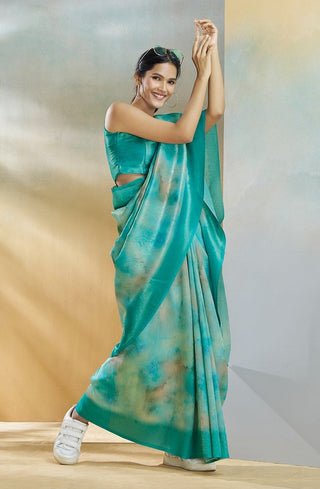 Rama color weaving handloom silk saree price