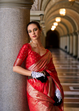 red banarasi silk saree online usa uk free shipping