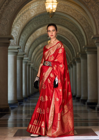 red silk saree for wedding