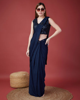 Saree with stitched blouse online USA