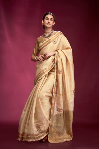 Beige Color Silk Saree
