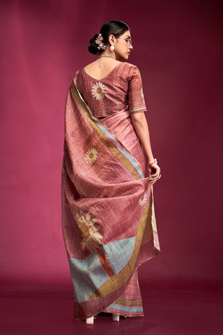 Dark gajri Colour Saree
