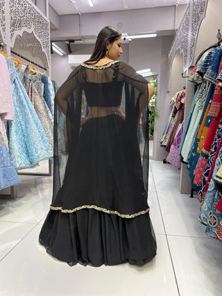 Black color sequins work lehenga choli for women 