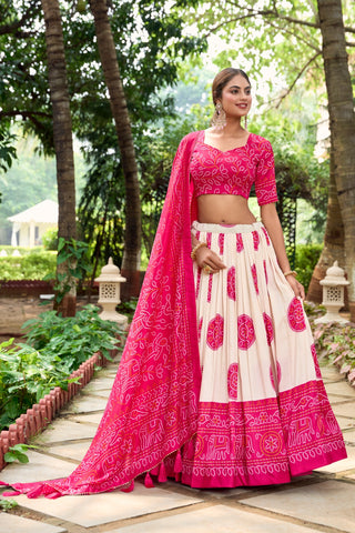 pink lehenga choli with dupatta