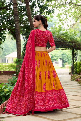 indian readymade Mustard ghagra choli