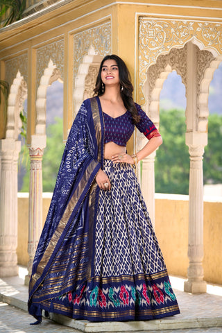 navy blue lehenga choli