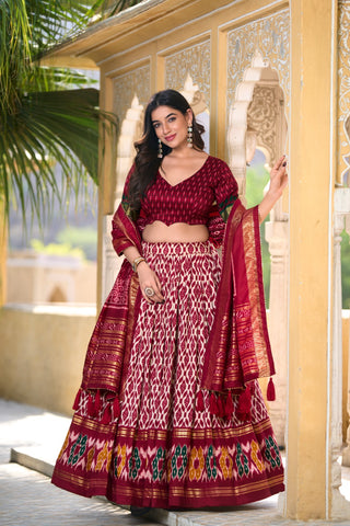 maroon lehengas choli for women