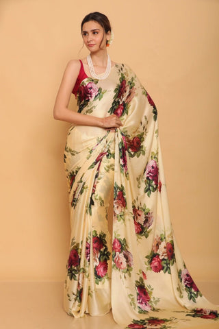 Satin Saree for wedding
