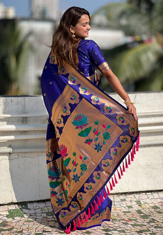 Blue Paithani Saree For Wedding
