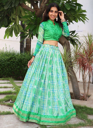 Olive color traditional lehenga choli for women