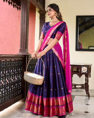 Navy Blue traditional lehenga choli prie