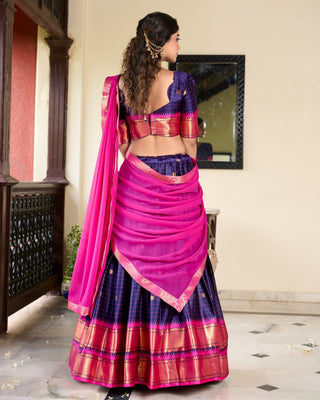 Navy Blue traditional lehenga choli with dupatta online