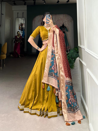 Mustard color traditional lehenga choli for party wear price