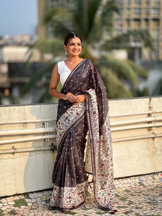 Coffee Colour Saree for wedding
