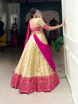 Off white weaving lehenga choli for women online shopping